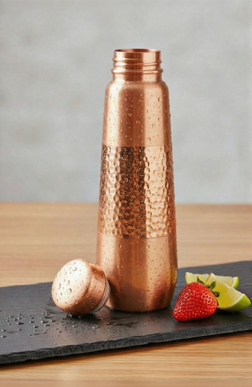Revitalize Your Hydration: The Copperaa Ripple Copper Bottle (900ml)