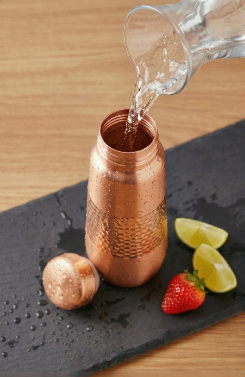 Revitalize Your Hydration: The Copperaa Ripple Copper Bottle (900ml)