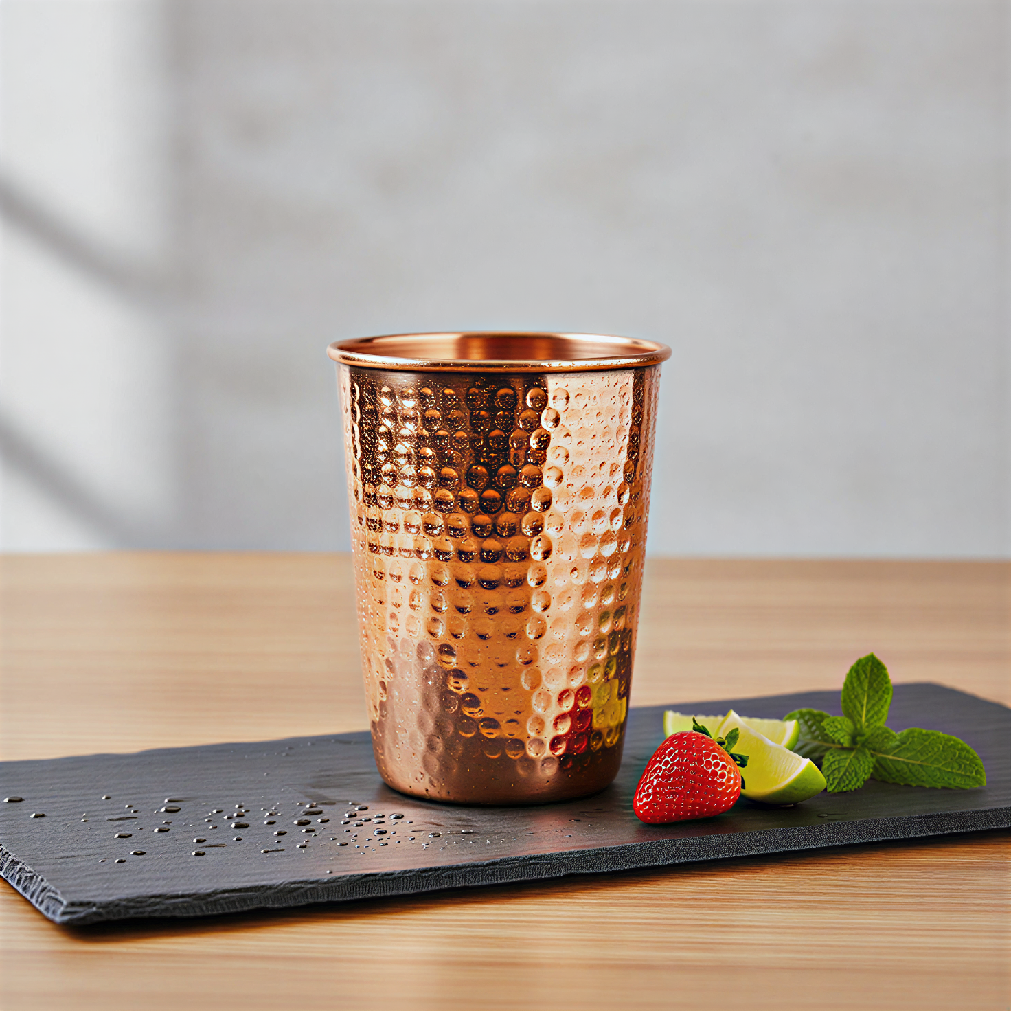 Exclusive Hammered Copper Gift Set – 2 Bottles & 2 Glasses