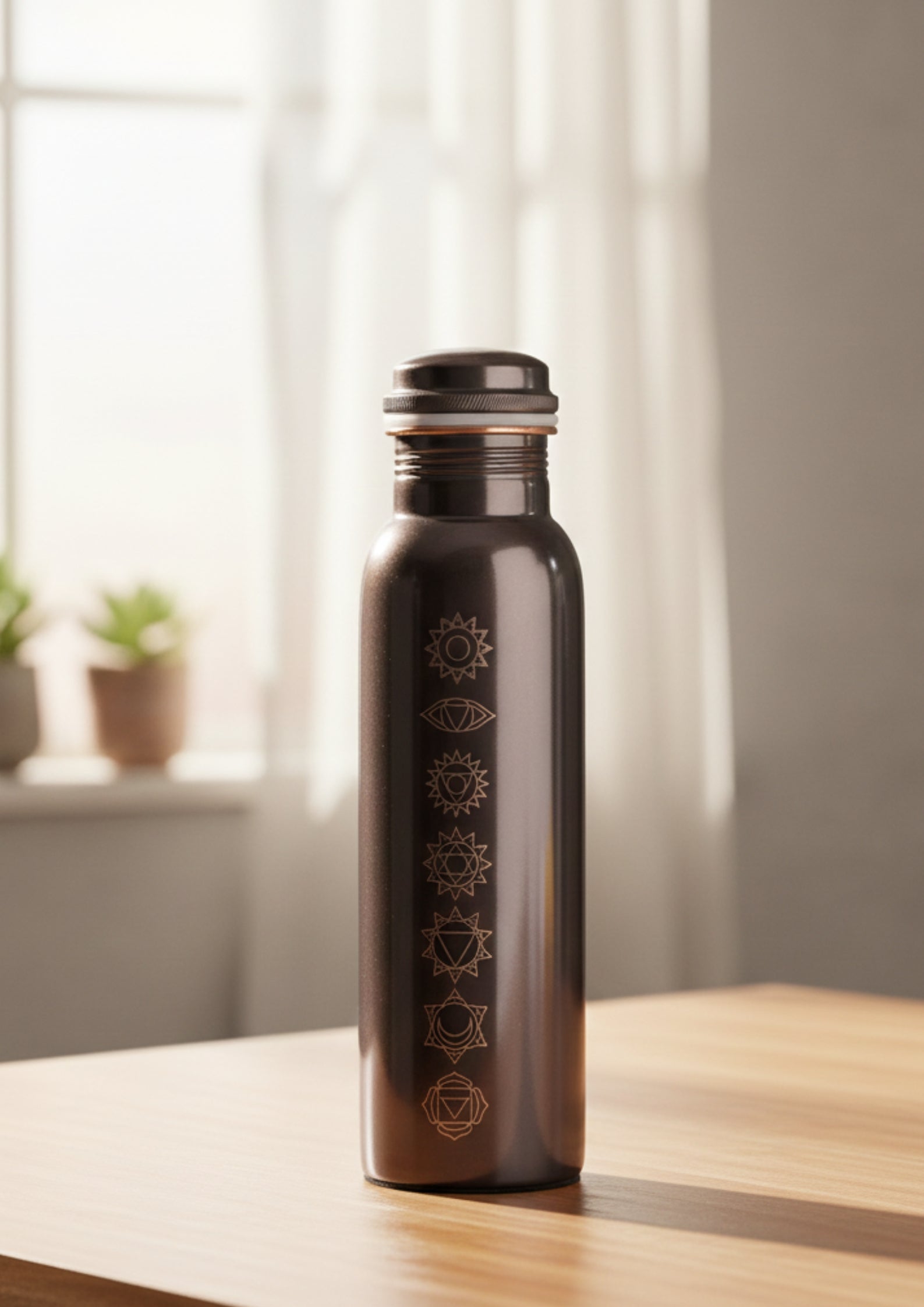 Copperaa Pure Copper Chakra Engraved Bottle