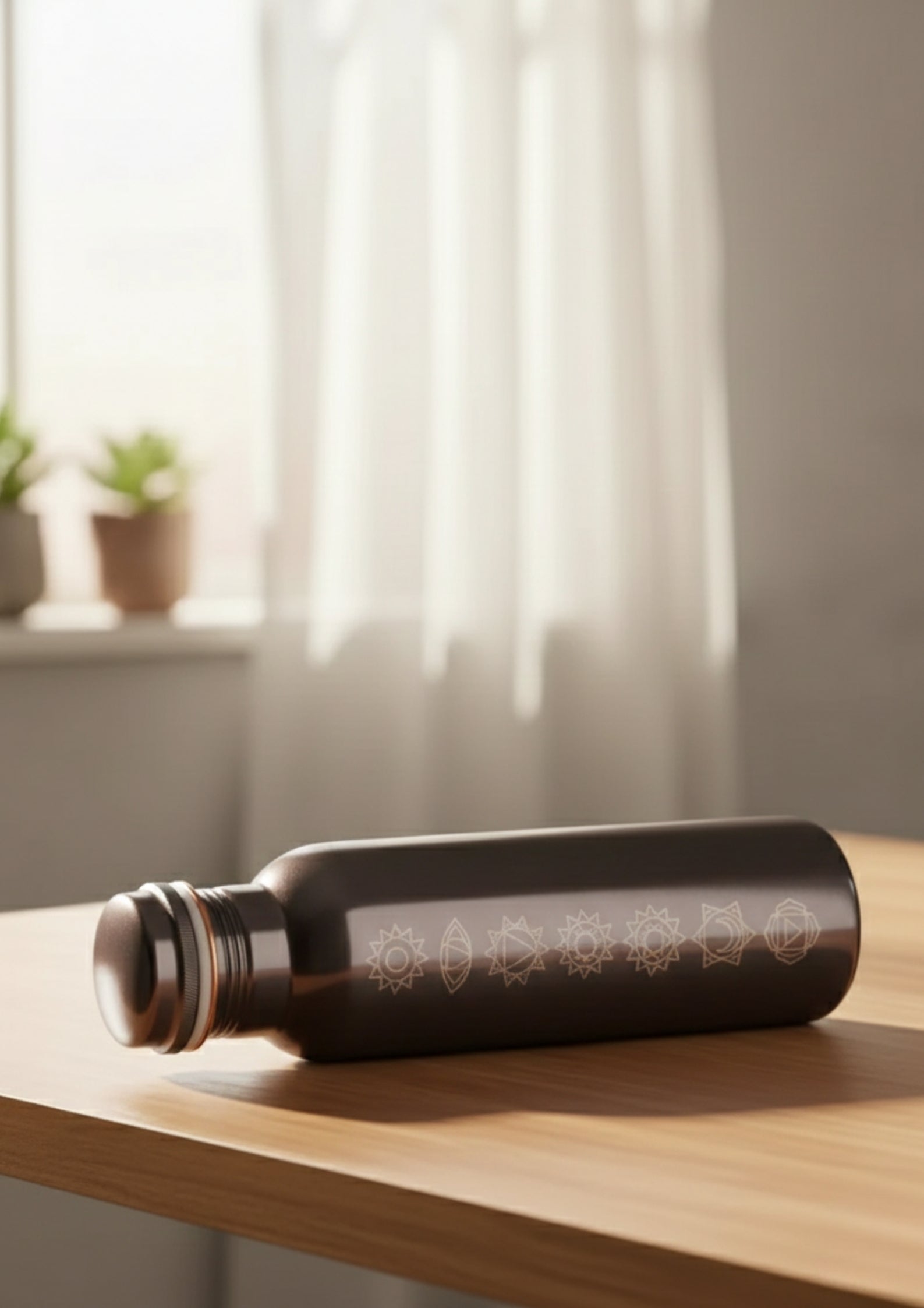 Copperaa Pure Copper Chakra Engraved Bottle