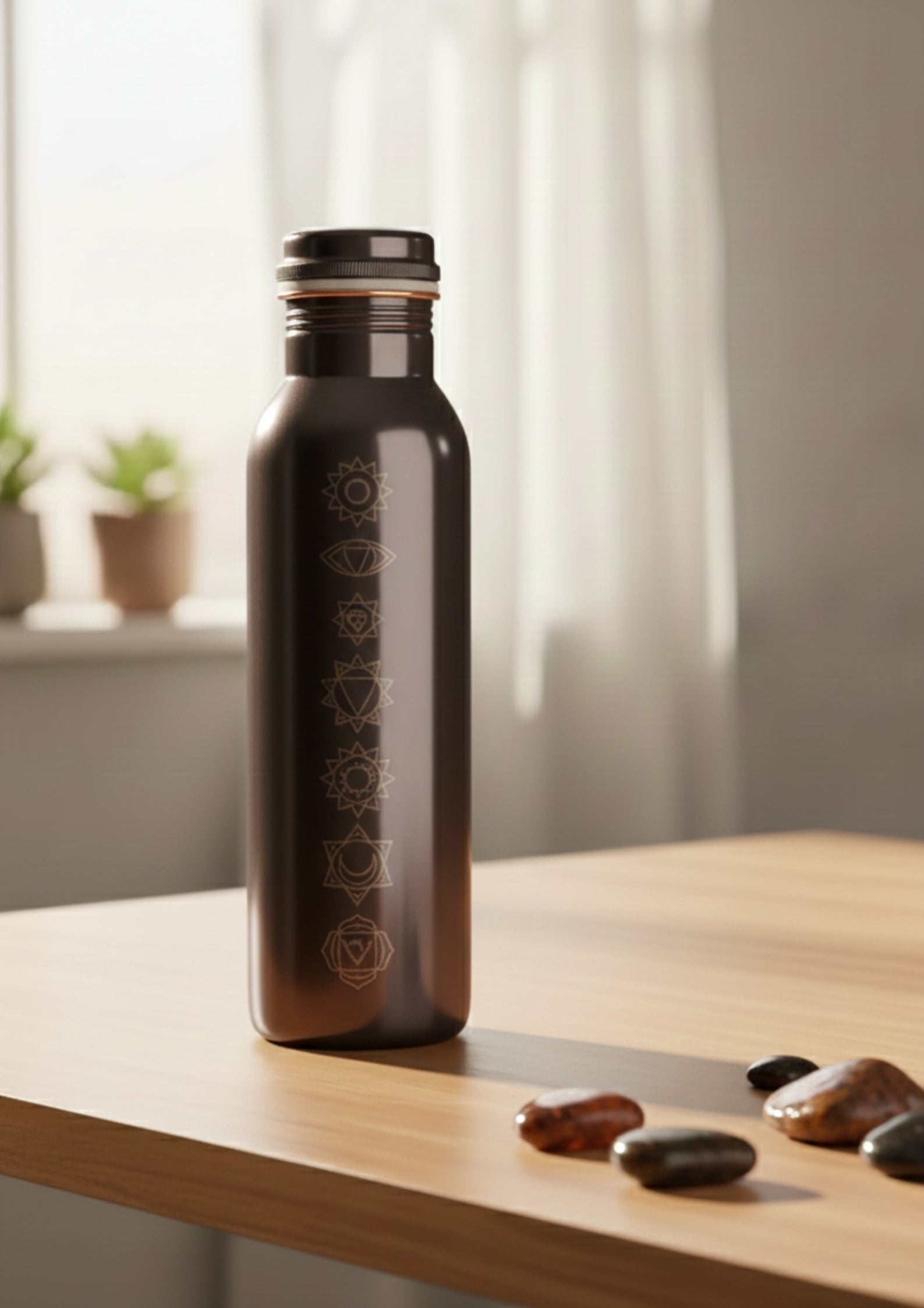 Copperaa Pure Copper Chakra Engraved Bottle