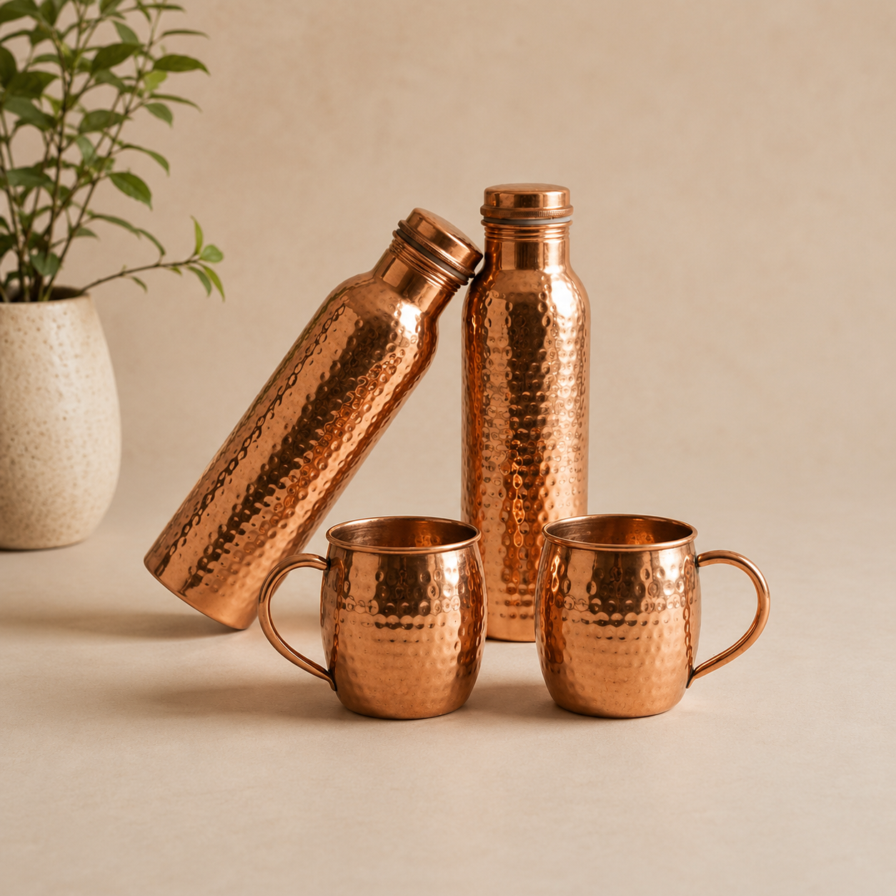 Copperaa Heritage Copper Bottle & Mule Mug Set