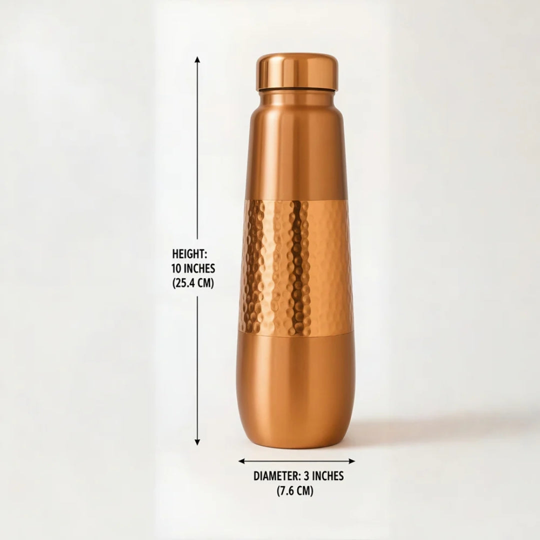 Revitalize Your Hydration: The Copperaa Ripple Copper Bottle (900ml)