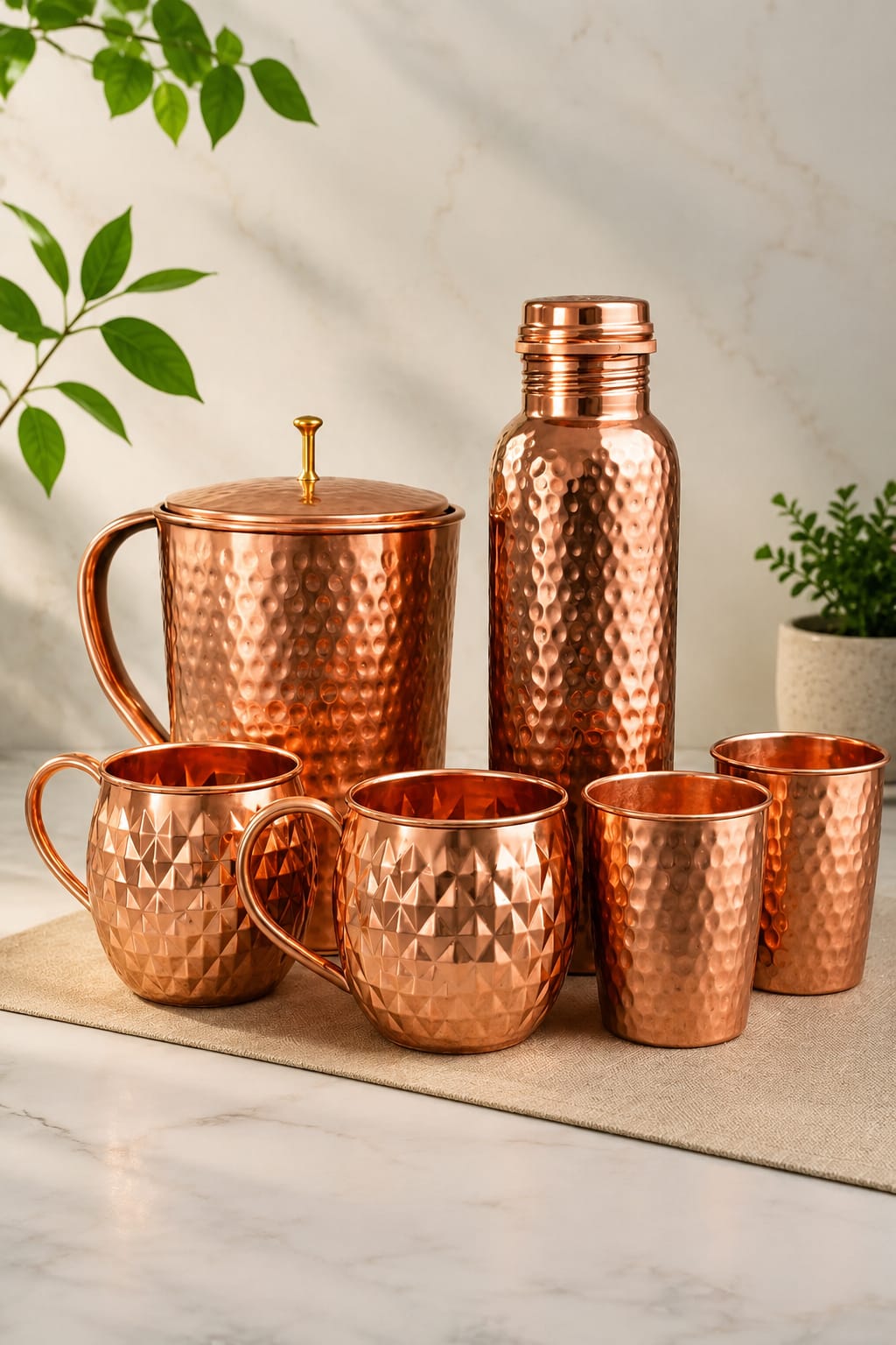 Copperaa Royale Hammered Copper Serving Set – 6 Piece