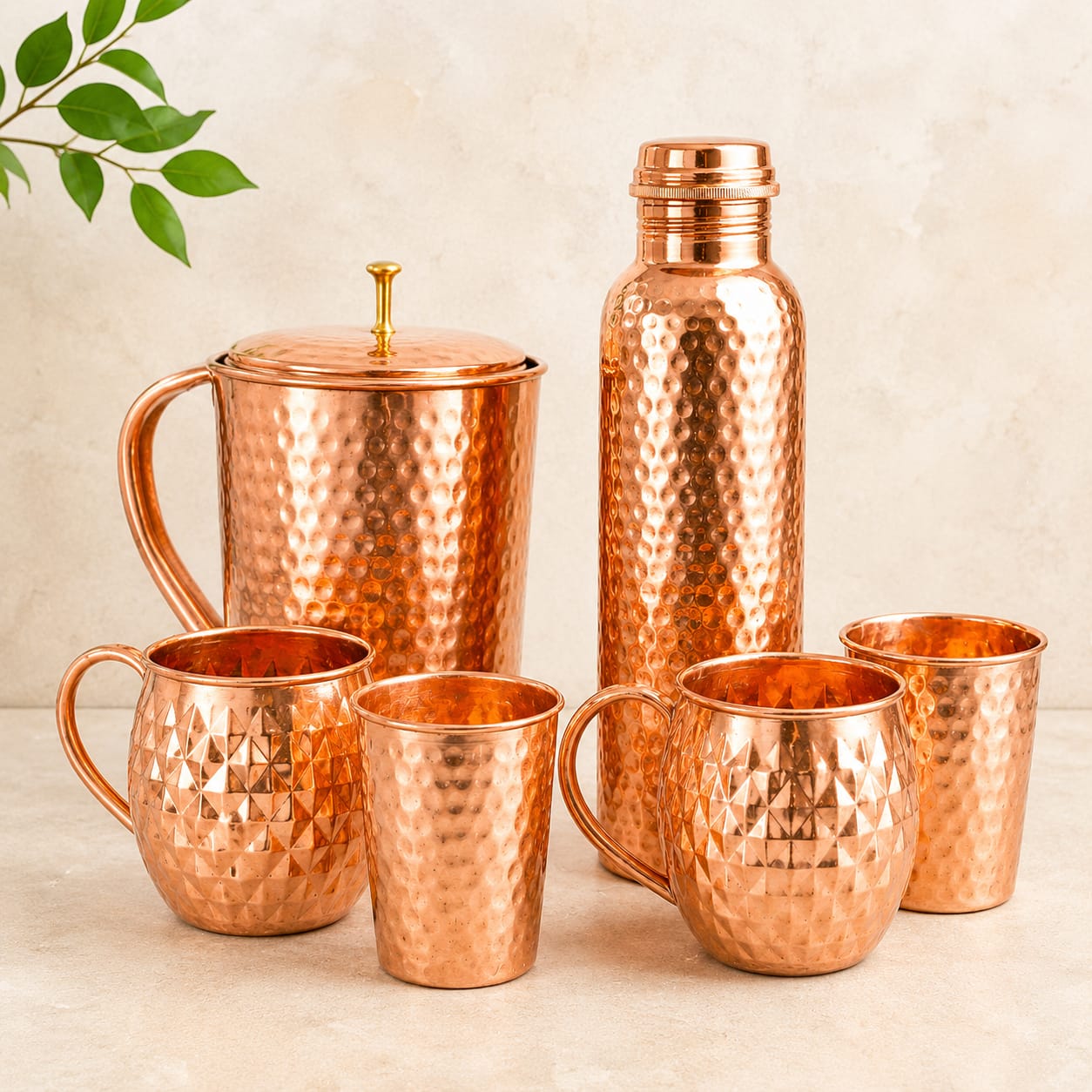 Copperaa Royale Hammered Copper Serving Set – 6 Piece