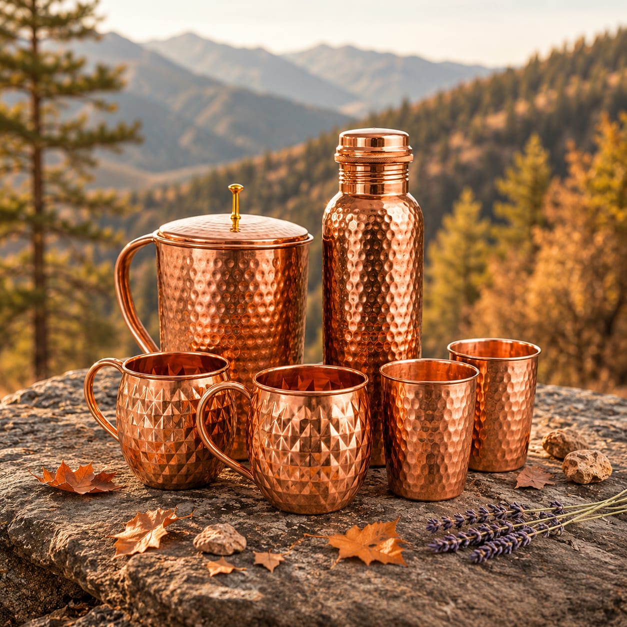 Copperaa Royale Hammered Copper Serving Set – 6 Piece