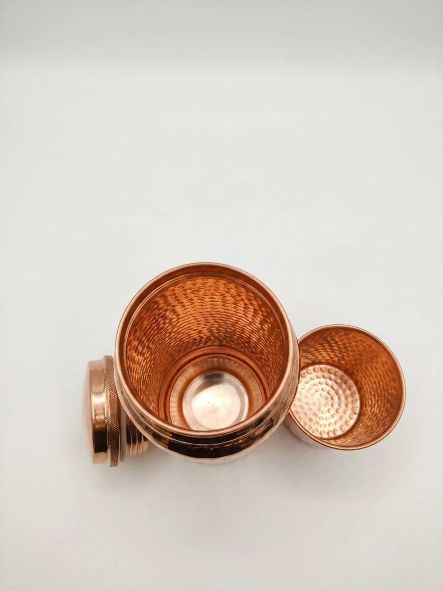 Copper Bottle Jumbo - Classic Hammered water bottle 2 Litres | Handcrafted and Ayurvedic&nbsp; &nbsp;